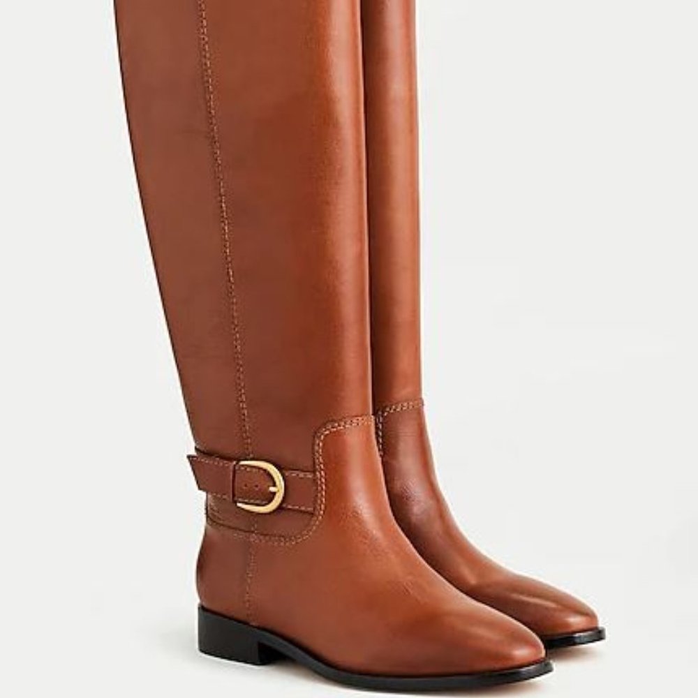 J. Crew Classic Leather Riding Boots With Buckle